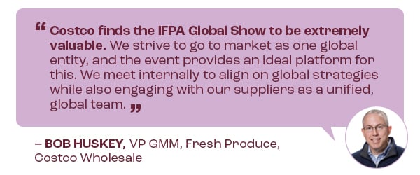 Testimonial about the IFPA Global Show with a photo of a person.