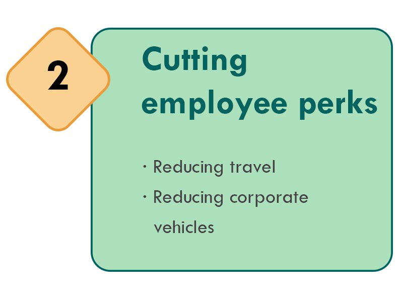 #2 Cutting employee perks: Reducing travel, reducing corporate vehicles