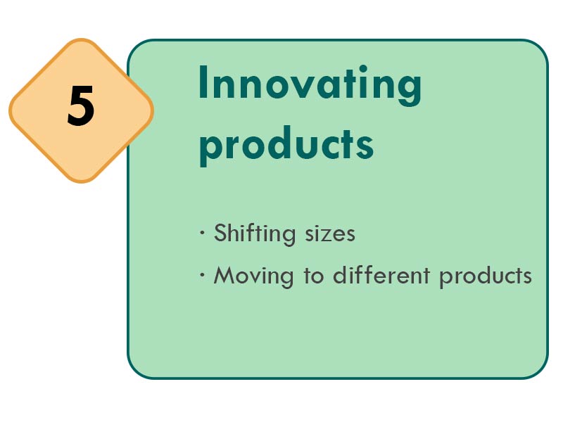 #5 Innovating products: Shifting sizes, moving to different products