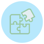 Icon of the last piece of the puzzle being placed.