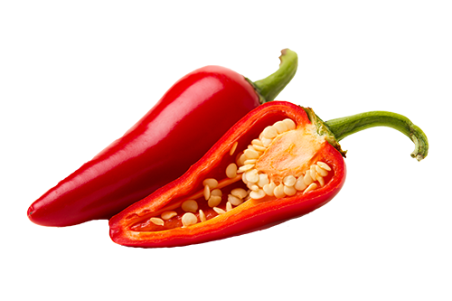 Isolated hot peppers